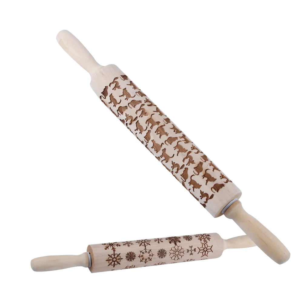 5*43 см тиснение скалка для теста Кондитерские собаки & кошки снежинки DIY