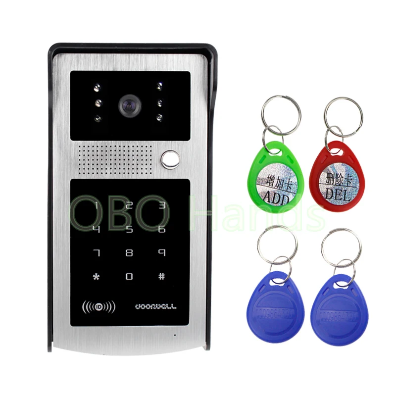 RFID Intercom System Entrance Machine Color Video Phone/DoorBell With Digital Touch Keypad Outdoor CMOS IR Night Vision Camera enlarge