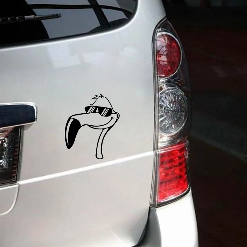

QYPF 11.4CM*13.5CM FLAMINGO BIRD Creative Vinyl Car-styling Car Window Sticker Decal Black/Silver C15-0984