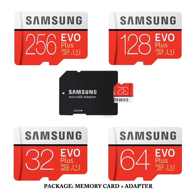SAMSUNG EVO Плюс Карты Памяти 32 ГБ SDHC 80 МБ/с. Class10 Micro SD C10 U1 TF Карт SDXC Trans Flash 64 ГБ 128 ГБ 256 ГБ