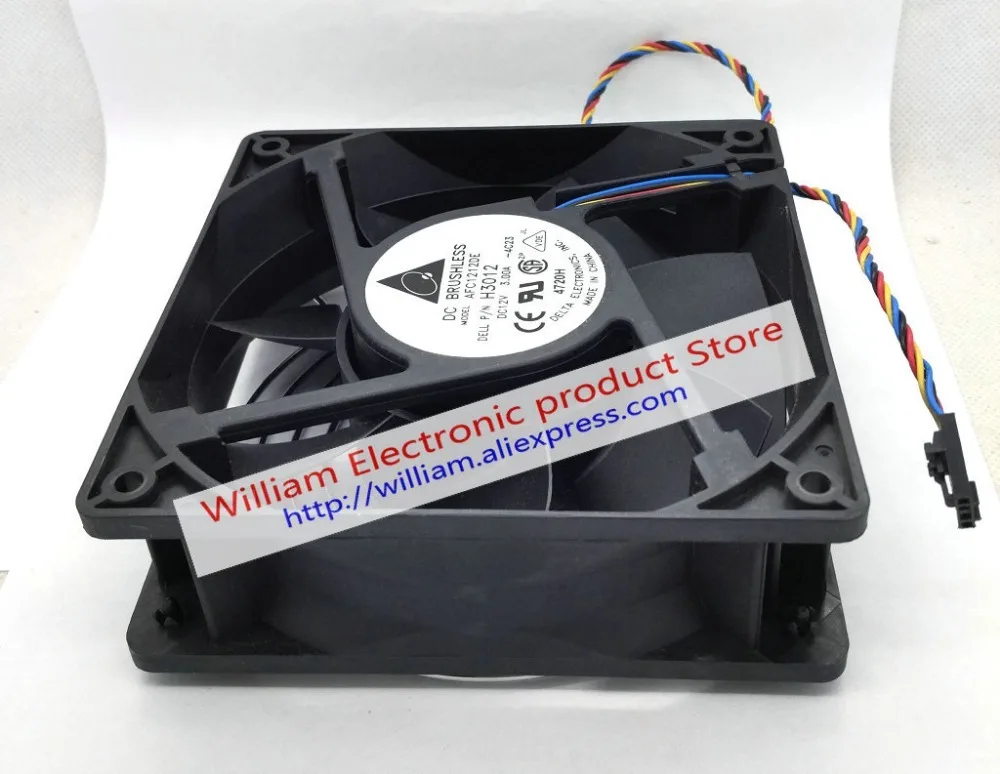 Новый оригинальный Delta AFC1212DE DC12V 3.00A 120*120*38 мм для Dell P/N: H3012 Компьютерный Вентилятор