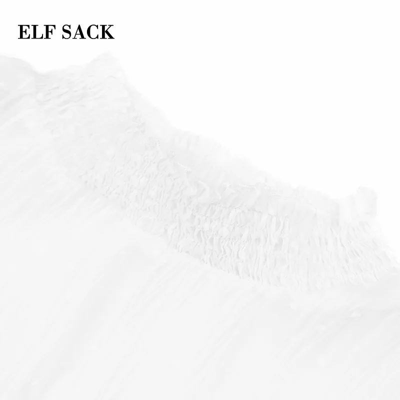 Женская шифоновая рубашка ELFSACK свободная блузка оверсайз с рукавами фонариками