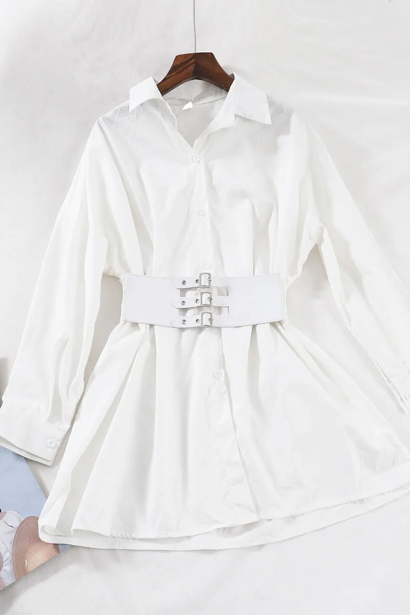 2019 новые модные женские платья сплошной цвет свободные тонкая талия платье G728 |