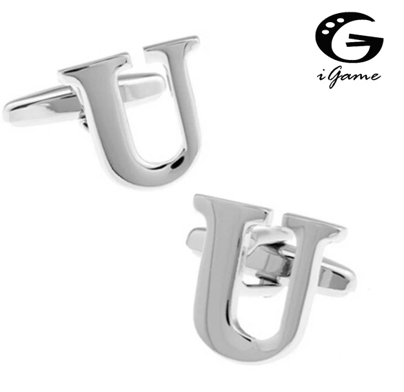 

iGame Letters Cuff Links Quality Brass Material Symbol Of U Design Free Shipping