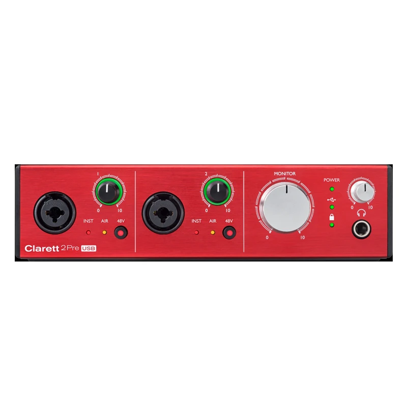 Focusrite Clarett 2Pre USB звукозаписывающая звуковая карта 10-в-1 4-канальный аудио интерфейс