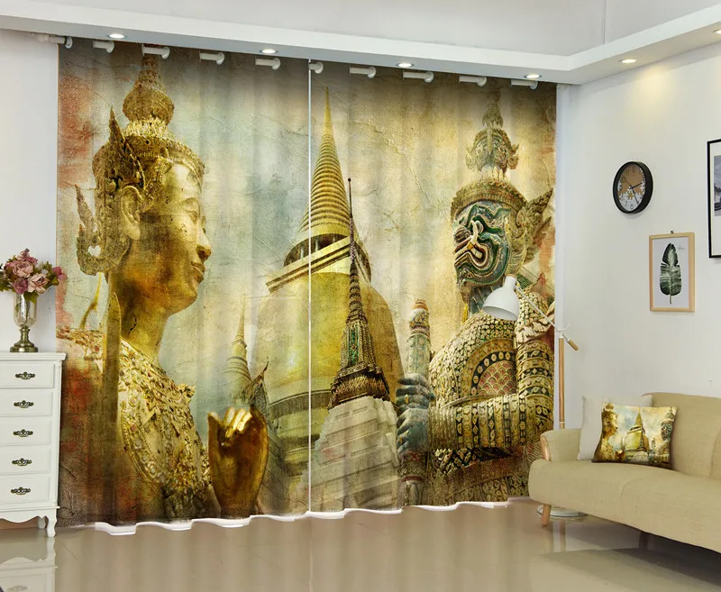 3d занавеска с изображением старинной статуи Будды|window curtains|curtains curtain3d window curtain |