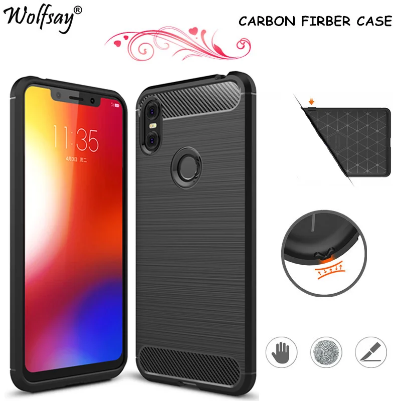 Чехол Wolfsay из углеродного волокна для Motorola Moto One чехол 5 9 дюйма резиновый