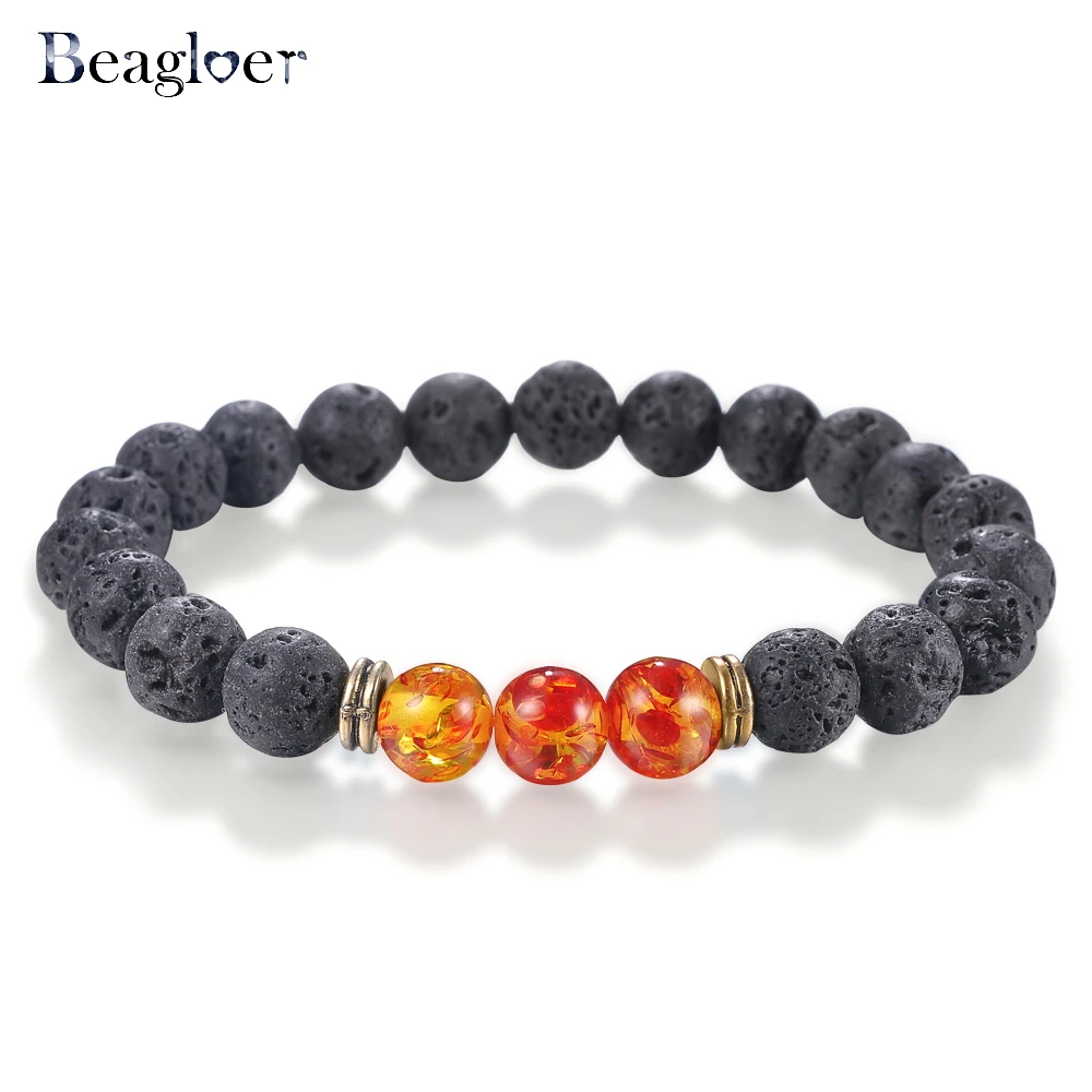 Beagloer Fashion Stone Beads Bracelet Men Strand Bracelets For Women Handmade Jewelry Charm Cuff Wristband Adjustable | Украшения и