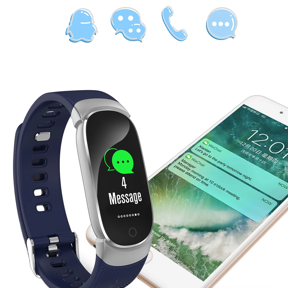 Спортивные водонепроницаемые Смарт часы для женщин смарт браслет Bluetooth монитор