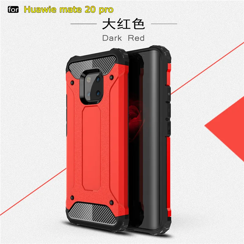 Прочный защитный чехол для huawei mate 20 pro 30 P20 P30 P Smart Plus Nova 3i 5 Honor 10 Lite 9 8A 6X 8X 9X Hybrid PC жесткий чехол - Цвет: red