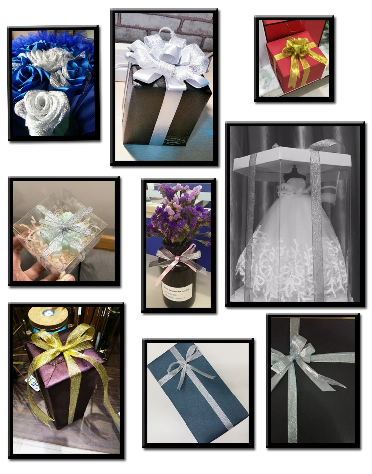 6-10-15-20-25-40-50mm Gold Silver Glitter Metallic Ribbons Christmas Halloween Wedding Birthday Party Decoration Gift Wrapping