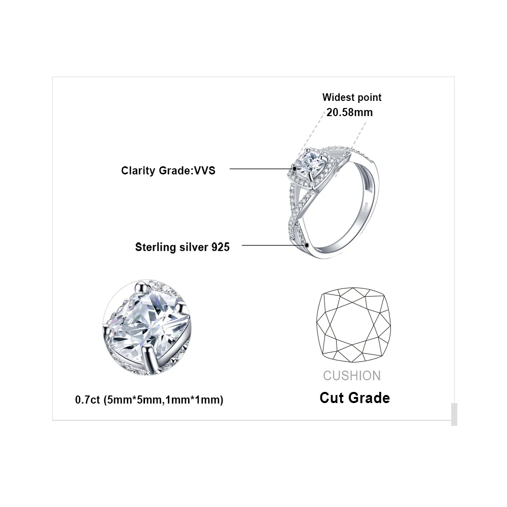 JewelryPalace Юбилей и обручальное кольцо 925 пробы серебро Обручение свадебные подарки