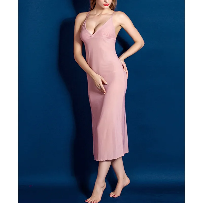 Новинка 2017 женское сексуальное нижнее белье длинное платье ночное ночная