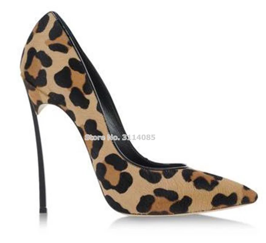 Women Sexy Srping Blade Metal Heel Pumps Zebra Pattern Horsehair Dress Shoes Leopard Banquet Party Wedding Dropship | Обувь