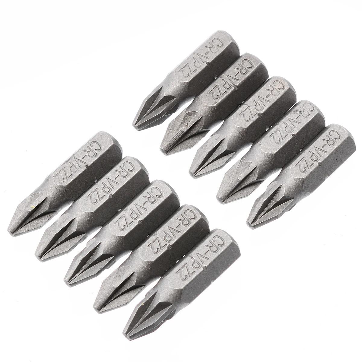 

10Pcs Silver Pozi 2 PZ2 x 25mm Alloy Steel Drive Screwdriver Bits Hex Tools 1/4'' Hex Shank Hand Tools Set