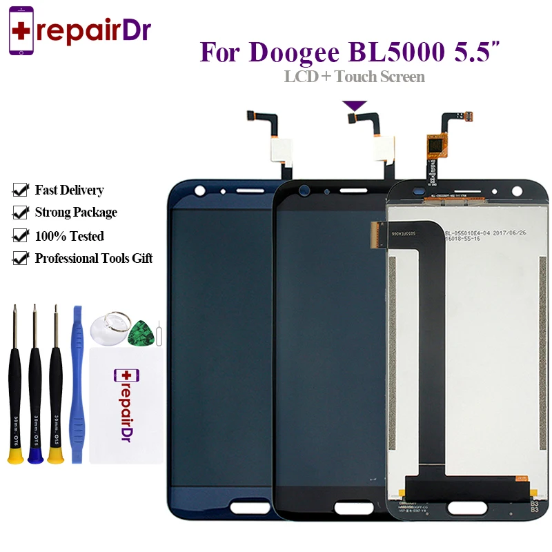 Оригинальный ЖК-дисплей и тачскрин Для DOOGEE BL5000 100% испытанный ЖК-дигитайзер