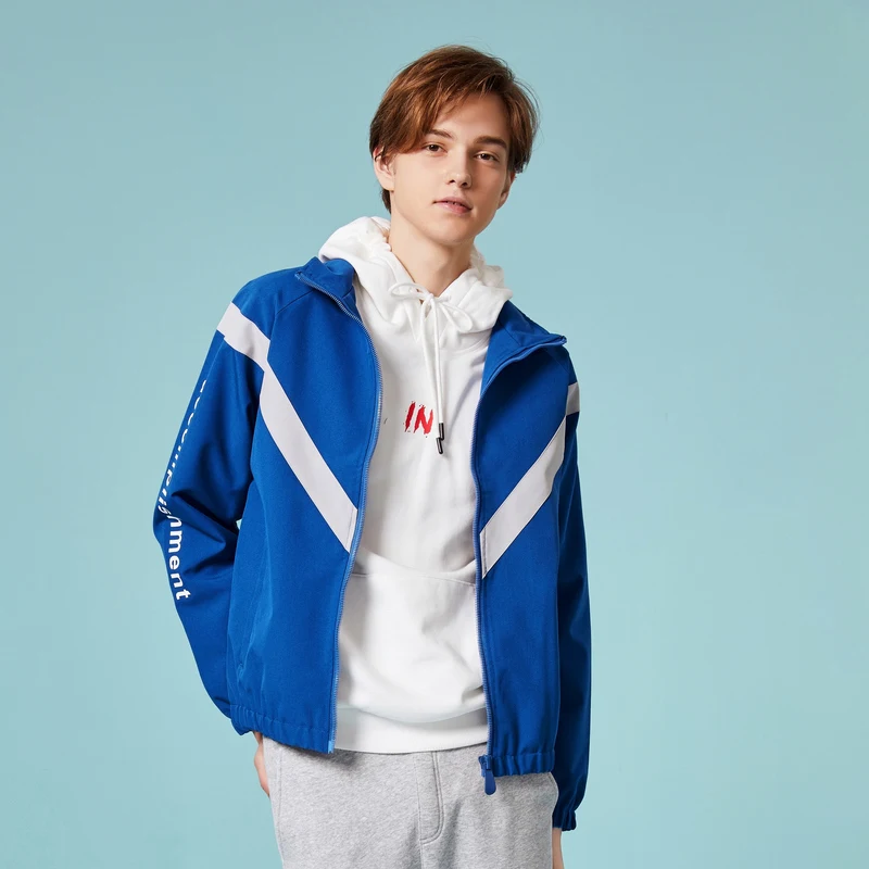 Мужская спортивная куртка SEMIR разноцветная на молнии с воротником стойкой