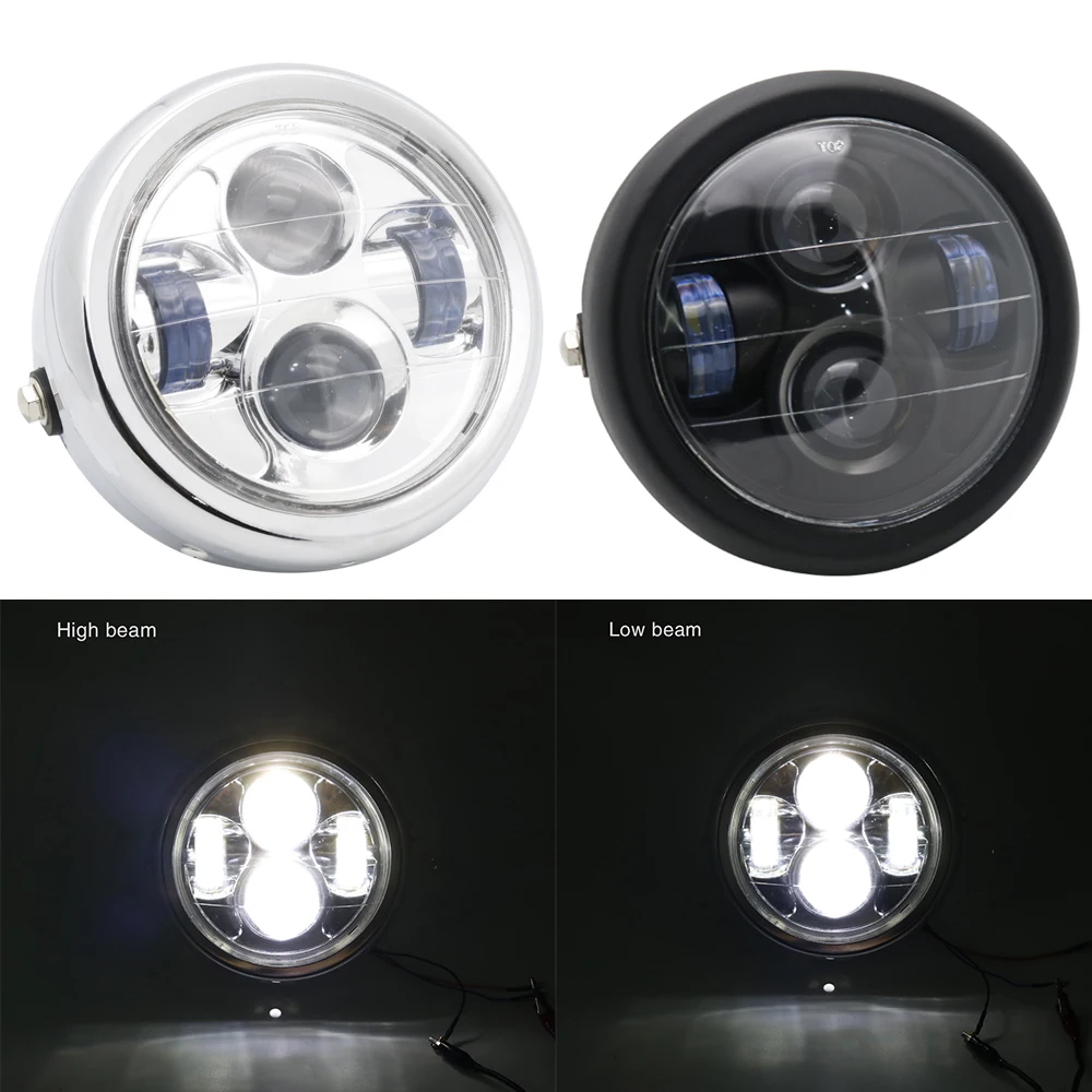 Новый 6 5 &quotсветодиодный ретро мотоцикл Кафе Racer фара для harley Sportster Bobber Chopper Cruiser