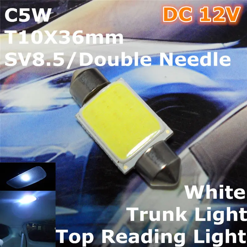 12V Светодиодная лампа белого цвета с двойной иглой для автомобиля (COB Lighting Square) C5W 36