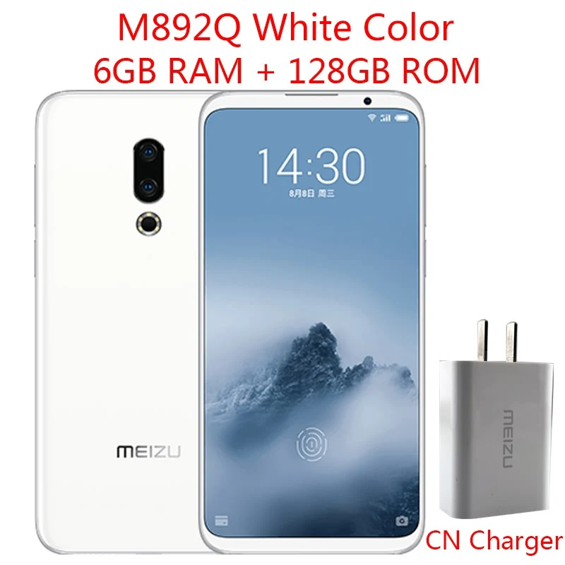 Meizu 16th Plus, 16 Plus, 4G LTE, 6 ГБ, 128 ГБ, Snapdragon 845, четыре ядра, Adreno 630, 6,5 дюймов, 2160x1080 P, полноэкранный смартфон - Цвет: M892Q White 6G 128G