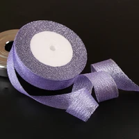 3420mm purple color 10yard glitter ribbon webbing for wedding craft bow gift decoration wrapping riband di