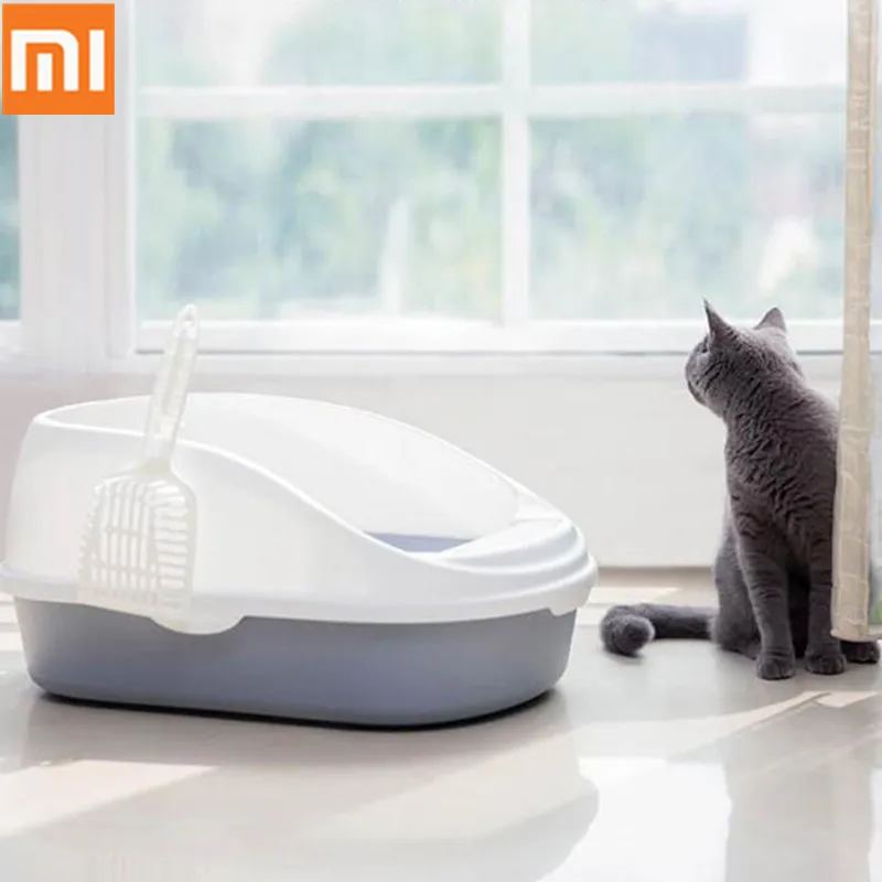 Портативная миска для кошачьего туалета Xiaomi большая подставка кошачьи выделения