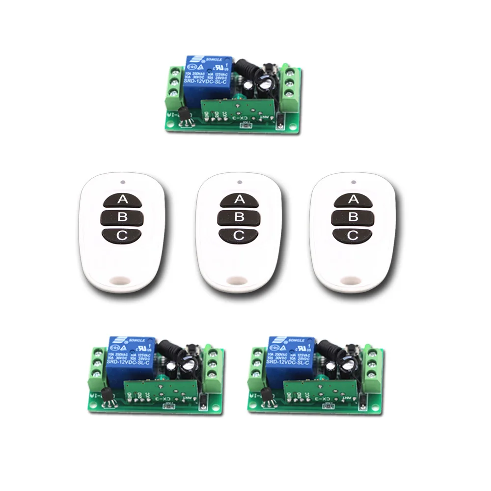 24v Wireless Remote Control Switch System 1CH 10A Relay ON/OFF with 3 X 3CH Transmitter 315Mhz/433Mhz | Обустройство дома