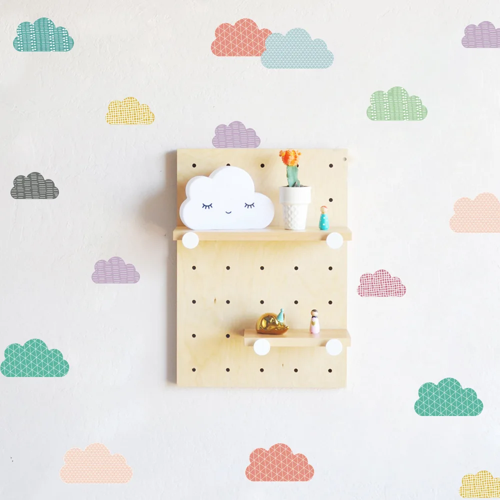 Скандинавский стиль DIY мультфильм облака единороги самолет настенные наклейки