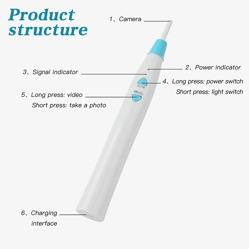 Новинка Мини Ушная ложка эндоскоп камера Wifi Otoscope HD 720P 3 9 диаметр 70 градусов