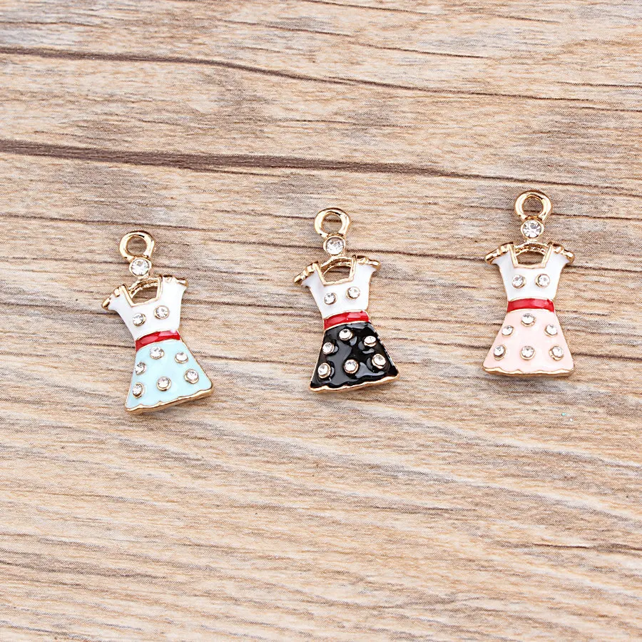 Корень 10 шт./упак. юбка эмаль амулеты из сплава масла с камнями в форме капли