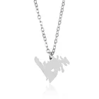 Ожерелье из нержавеющей стали 304 для женщин, ожерелье с подвеской в форме сердца, карты земляны, высокое качество, Канада, землянина