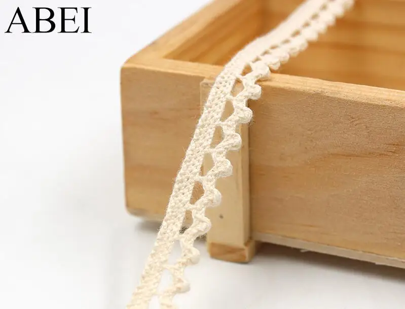 10 ярдов/партия Diy Швейные аксессуары белые бежевые хлопковые кружева ленты ручной работы хлопок кружева планки свадебное украшение для альбома - Цвет: width 10mm