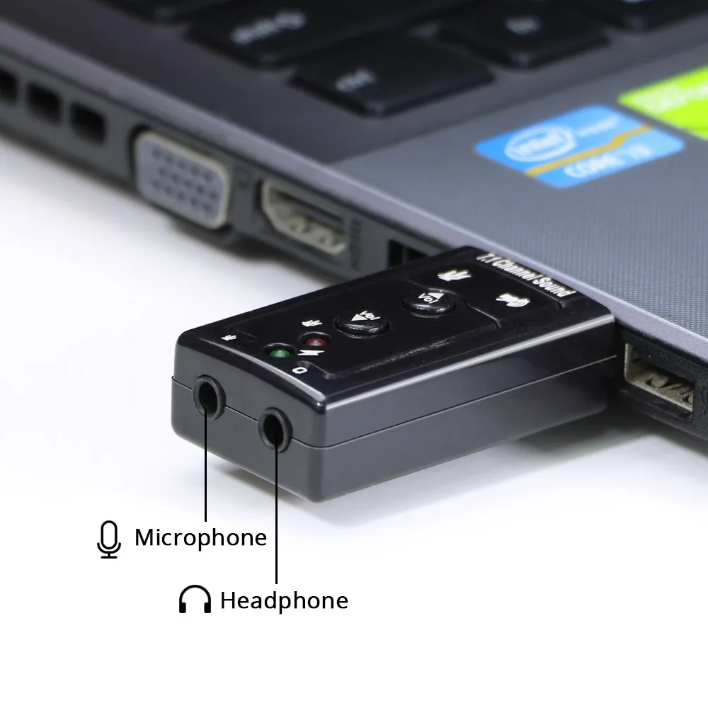 Звуковая карта Мини Внешний USB 2,0 Звуковая карта 7,1 канальный 3D аудио адаптер конвертер 3,5 мм интерфейс микрофона для наушников для ПК компьютера