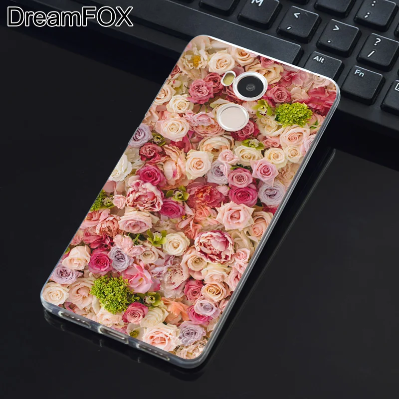 DREAMFOX K141 Peony flower Soft TPU Silicone Case Cover For Xiaomi Redmi Note 3 4 5 Plus 3S 4A 4X 5A Pro Global |