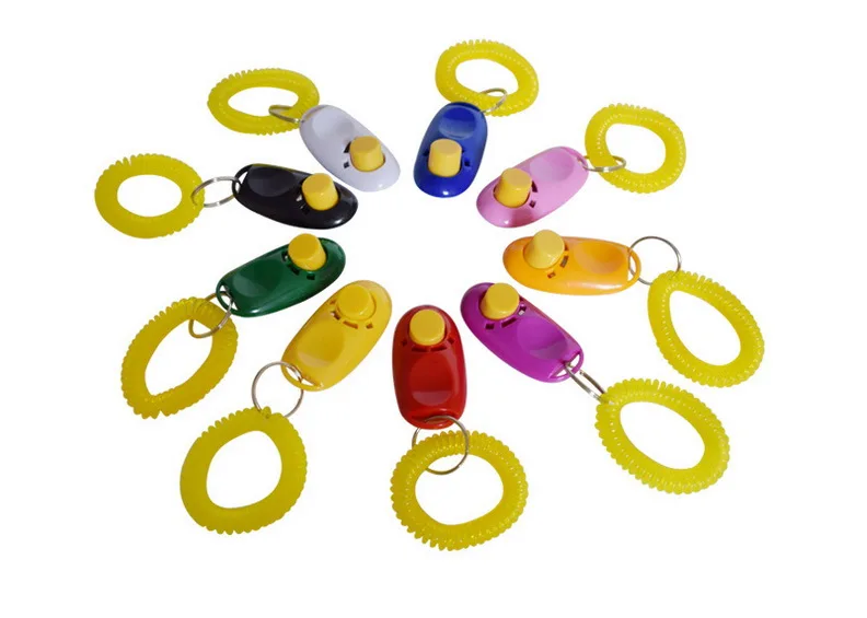 20 шт. клик кликер для собак тренировочный тренажер помощь на запястье 9 цветов