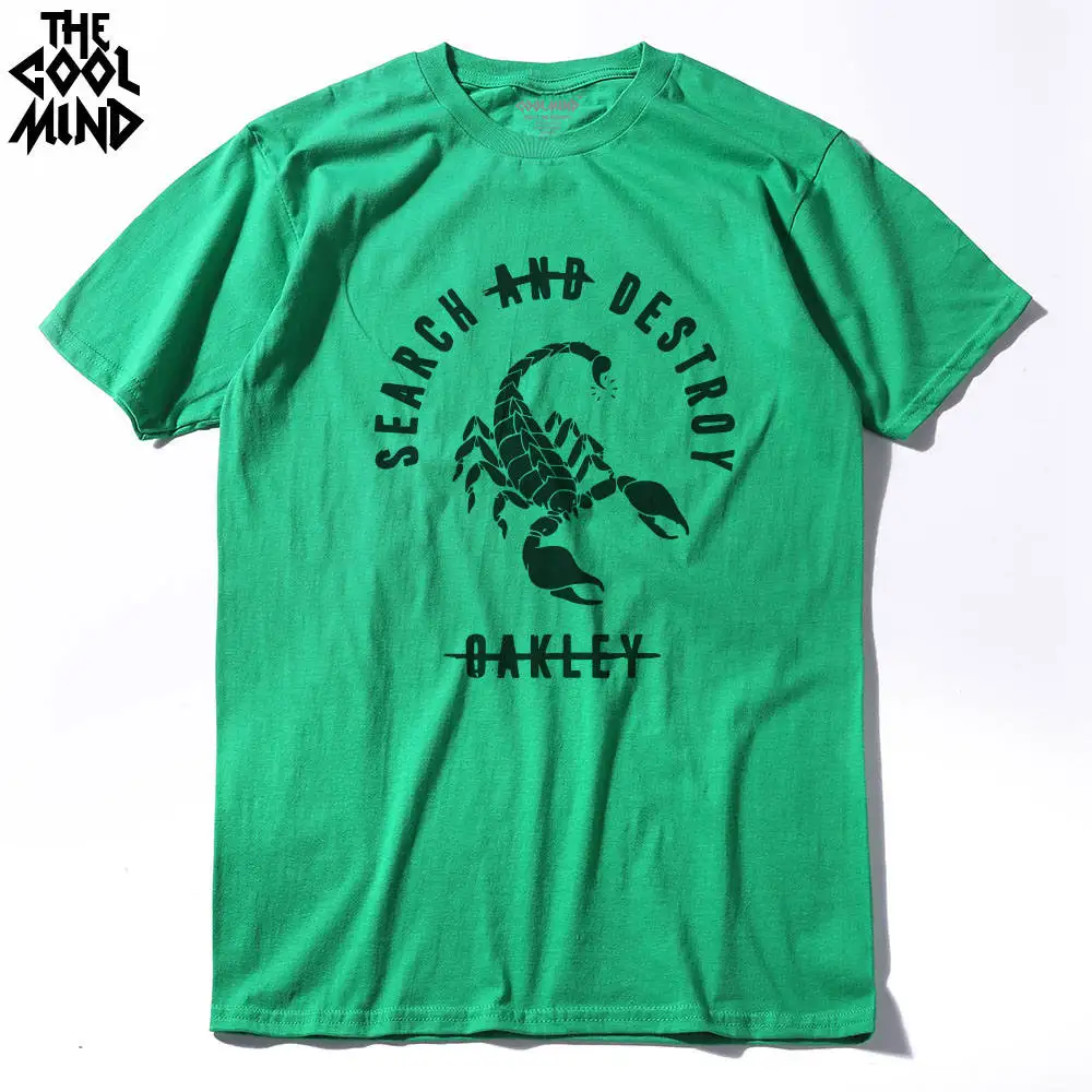 COOLMIND QI0111A хлопковые повседневные мужские футболки Скорпион, модные мужские футболки с коротким рукавом, мужские футболки, топы, мужские футболки