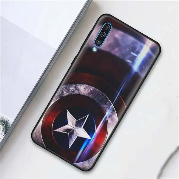 001 Ironman Marvel Мстители Супергерои мягкие чехлы для телефонов samsung Galaxy A6 A7 A8 Plus A9 A10 A20 A30 A40 A50 A70 M30 M20 черный C - Цвет: 001