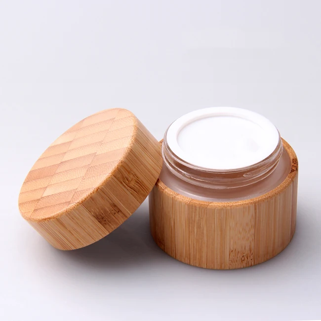500 единиц 50g Внутренняя Стекло с бамбуковая баночка (стиль 3 ) 1oz пустые