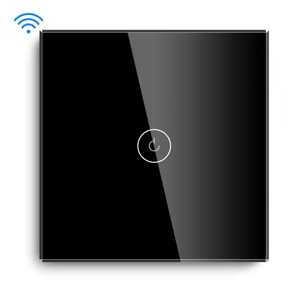 Черный BSEED, ЕС, сенсорный Wi-Fi светильник, 1 комплект, 1 способ, умный переключатель, беспроводной Wifi переключатель, белый, черный, золотой цвета, для умного дома - Цвет: Черный