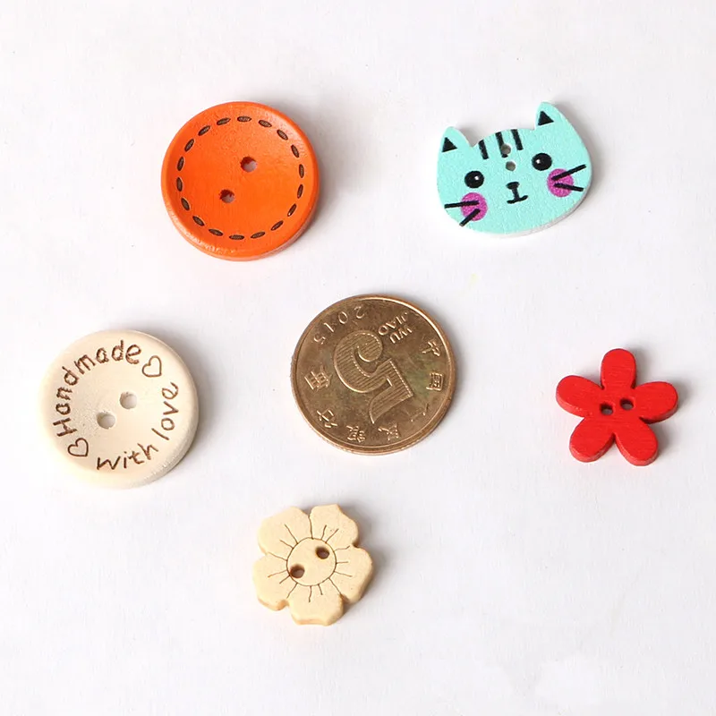 20 шт деревянная пуговица для Развивающая игрушка &quotсделай сам&quot ремесло с