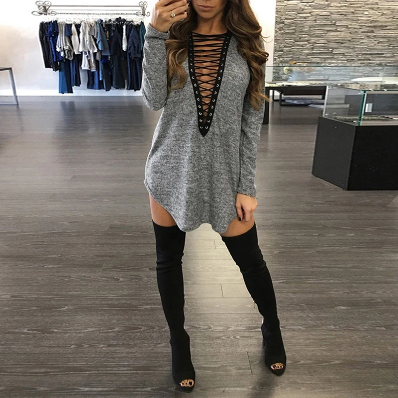Новое весеннее женское платье сексуальное открытое Vestidos с длинным рукавом