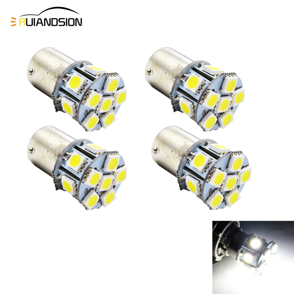 4 шт. супер яркий белый 5050 светодиодный 12 SMD с источником питания от постоянного