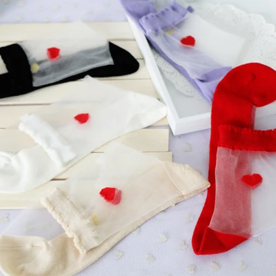 each color 1 pair Новинка; 5 пар в лоте; обувь принцессы с двойными застежками; Балетные Носки с кристаллами; женские милые пикантные Прозрачные шелковые носки; Calcetines Mujer - Цвет: each color 1 pair