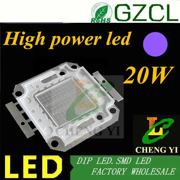 Высокая яркость анти-уф 20 Вт высокой мощности из светодиодов 390-420nm purpal интеграция