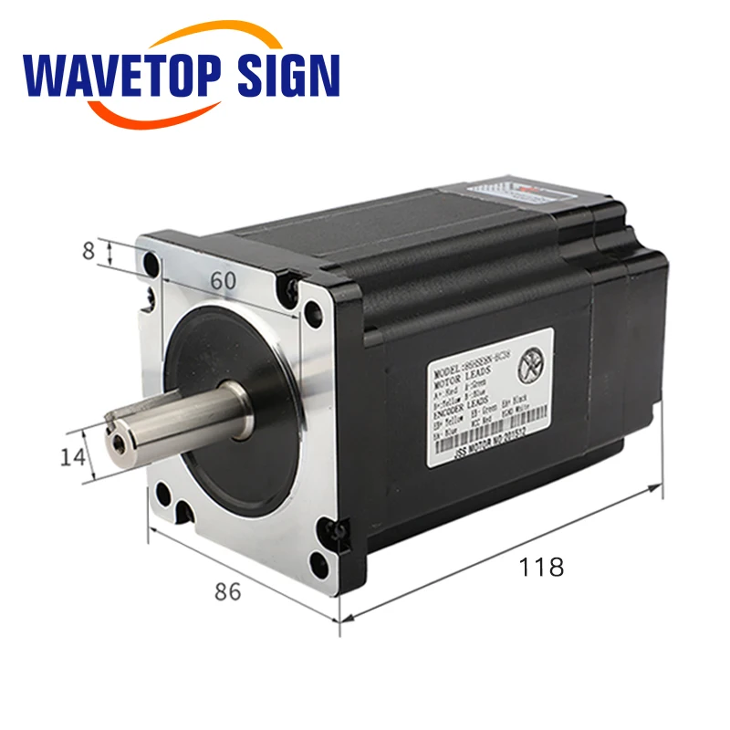 Драйвер шагового двигателя WaveTopSign NEMA 34 с замкнутым контуром HSS86 + мотор 86HSE8N BC38