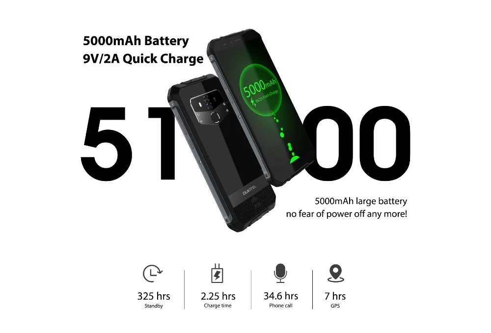 Oukitel WP1 5 &quotHD 5000 mAh Quick Charge IP68 Водонепроницаемый MTK6763 Octa Core 4 GB + 64 13MP двойной Камера