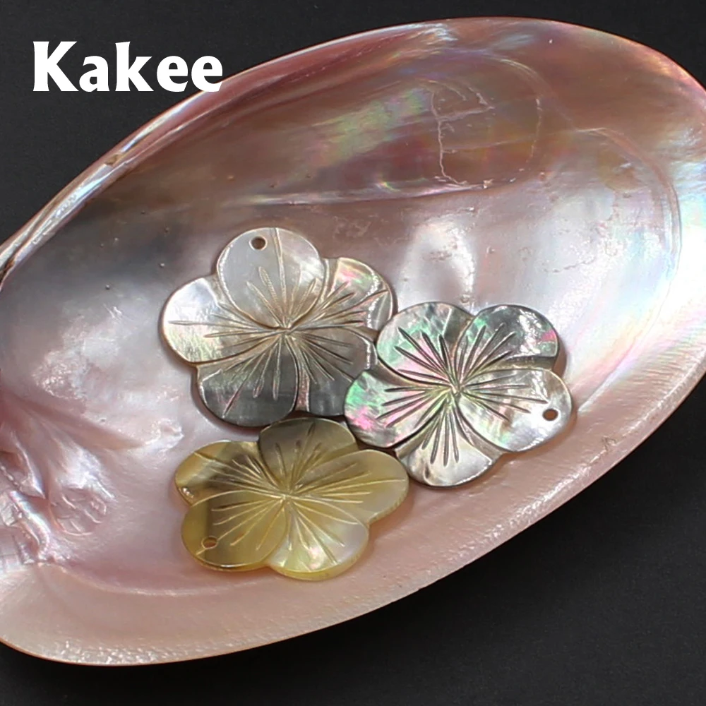 Kakee натуральные DIY резные амулеты цветы черный корпус бисер для изготовления