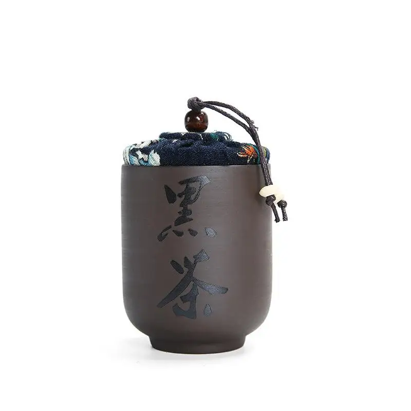 Brown Ceramics Tea Caddies Kung Fu Set Jars Vintage Seal Caddy Packing Box Pot for Home or Office Teaware Accessories | Дом и сад