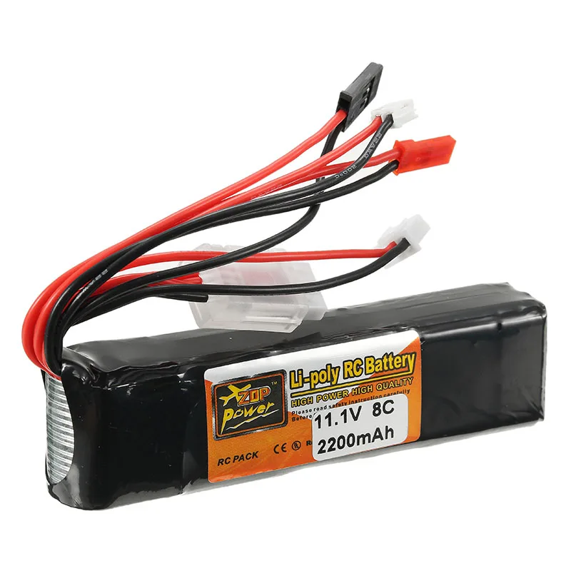 New ZOP Power 11.1V 2200mAh 3S 8C Lipo Battery JR JST FUBEBA Plug for Transmitter Batteries RC Helicopter Spare Parts Accs | Игрушки и