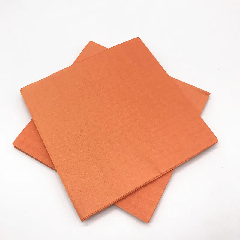 20pcs/lot Orange napkins orange theme birthday wedding party decorations plain color towels pure tissues | Дом и сад